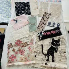 pjc.音の絵.mina perhonen.刺繍ハギレ☆*カケラ,