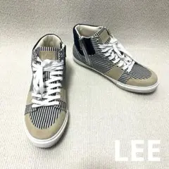LEE ストライプ ハイカットスニーカー ジッパー付 新品