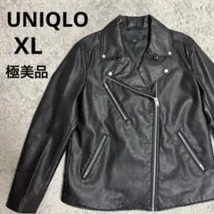 極美品 UNIQLO ユニクロ ダブルライダースジャケット ブラック XL
