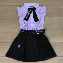 バイラビット　ラップ風スカパン& リボンタイつき　フリルブラウス
