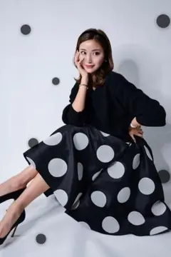 シェリエ ドットサテンスカート M