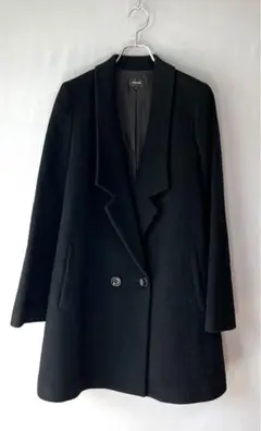 LE CIEL BLEUルシェルブルー カシミヤ混ダブルロングコート 黒 40