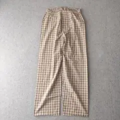 unknown パジャマパンツ チェック ベージュ　e