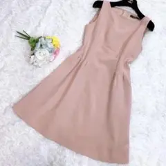 【希少】ワンピース 膝丈 ピンク おしゃれ 袖なし 秋服 タグ付き かわいい