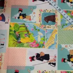 カラフルイラスト綿生地 USAシーチング
