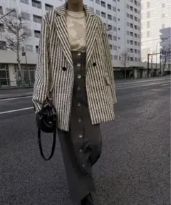 Ameri vintage GIOLICA ストライプ ツイード JACKET