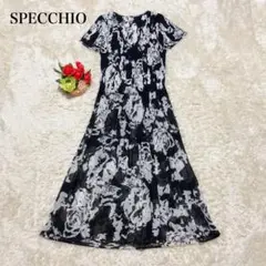 スペッチオ マジョリカプリーツ ロングワンピース フラワー フレア　サイズ40