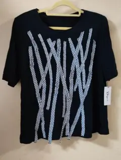 D'AZURダジュール LL　半袖カットソー 黒　 未使用新品元値15,750円