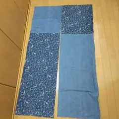 のれん デニム生地 刺子刺繍 うさぎ