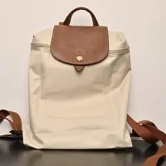 LONGCHAMP ロンシャン 折り畳みミニリュック　ホワイト　パピエ