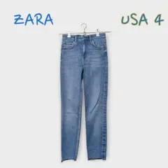 ＊ZARA ザラ＊Mサイズ USA4 ジーンズ デニム スキニー カットオフ