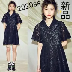 新品 PAMEO POSE レース×チャイナ襟 ワンピース ブラック 黒