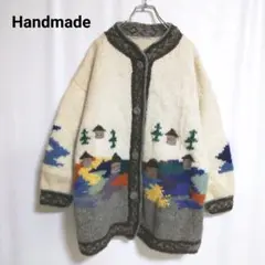 【レア・一点物】古着 厚手 ニット ジャケット レトロデザイン