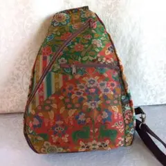 帯リメイクバッグ　しずく型ボディバック　ワンショルダー　ハンドメイド