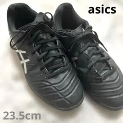 アシックスサッカートレシュー黒赤シルバー23.5cmワイド甲高幅広トレーニング