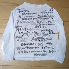 ホワイト 長袖 Tシャツ プリント サイズ38