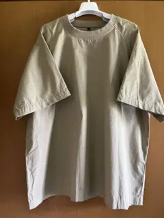 無印良品　涼感　布帛半袖Tシャツ　メンズ　XL ベージュ