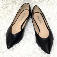 ✨美品✨ファビオルスコーニ　黒パンプス　ローヒール レザー　36 23.0cm