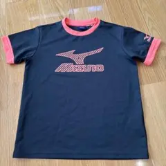 Mizuno 黒 Tシャツ オレンジロゴ