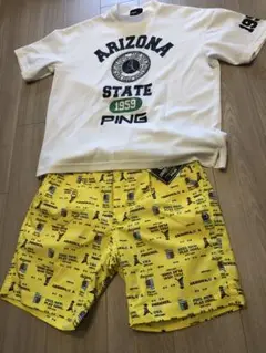 新品　イエロー　PING ゴルフショートパンツ　S