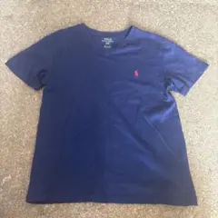 Polo Ralph Lauren ネイビー Vネック Tシャツ S