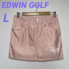 美品 EDWIN GOLF エドウィンゴルフ スカート L ピンク ゴルフウェア