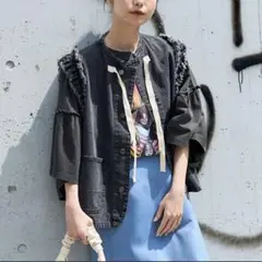 美品　フリークスストア　デニムフリルベスト