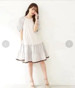 ◆JILL by JILL STUART◆バイカラーティアードミニワンピース