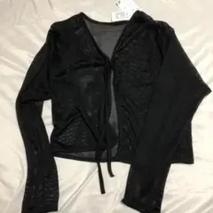 黒 メッシュ カーディガン Mサイズ