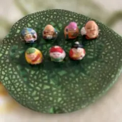 七福神フィギュア付き葉型皿
