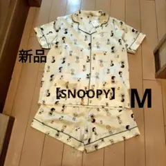 【GU】 スヌーピー柄サテン パジャマ M 新品タグ付き　半袖半ズボンセット