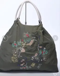 6930円 Emago ネコと花刺繍 折り畳み エコバック