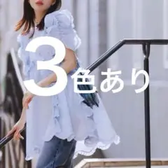 COCODEAL T/C フリルチュニック　ホワイト 店舗購入/正規品】COCODEAL T/Cフリルチュニック ホワイト