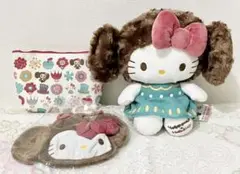 ハローキティ×チェブラーシカ ぬいぐるみ ドール キティ 巾着 ポーチ セット
