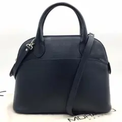 美品✨MORABITO モラビト ディナ ハンドバッグ オールレザー ネイビー