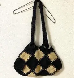 マダガスカル産　ダイヤモンドパターン ショルダーバッグ