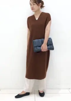 3Dニットコクーンワンピース（ノースリーブ）