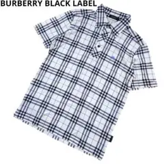 BURBERRY BLACK LABEL ポロシャツ ホワイト ブルー M