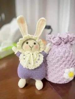 特別な贈り物に♡ ハンドメイドうさぎぬいぐるみ– 高さ約27cm