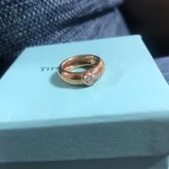 高級 希少 ティファニー ダイヤ ハートパヴェリング K18 750 YG