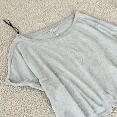 ベーシック◆H&M ◆半袖Tシャツ グレー【M】無地　丈短め　コットン混　薄手