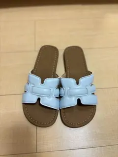 水色 合成皮革 サンダル 約24cm