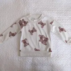 【新品】クマ柄 裏起毛 トレーナー 100センチ
