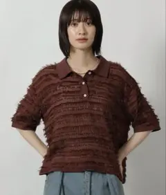 【新品未使用】LAKOLE ジャガードポロシャツ