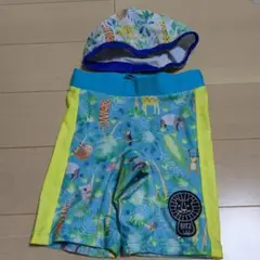 アニマルプリント 水着 110サイズ 帽子付き