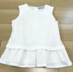 美品✨B:MING by BEAMS ホワイト ノー スリーブ フリル トップス