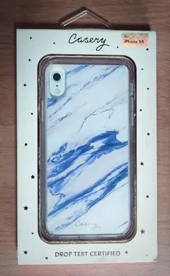 iPhoneXR用スマホケース Casery 白多めのマーブル模様柄