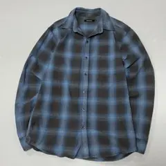00s~ リネン オンブレチェック L/S シャツ モノトーン シック グランジ