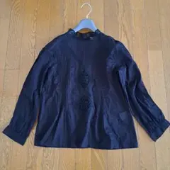 美品 Unaca ピンタック レースブラウス 黒