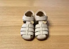 ベージュ レザー風 サンダル